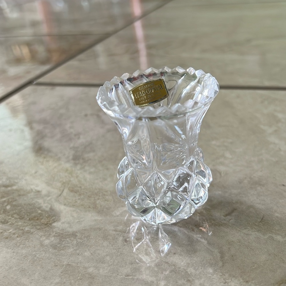 Crystal toothpick holder. Made in Germany.